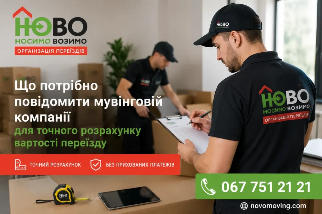 розрахунок вартості переїзду у Львові НОВО-мувінг