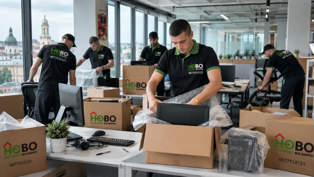 Пакування комп’ютерної техніки перед переїздом IT-офісу